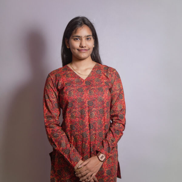 Red Ajrak Short Kurthi