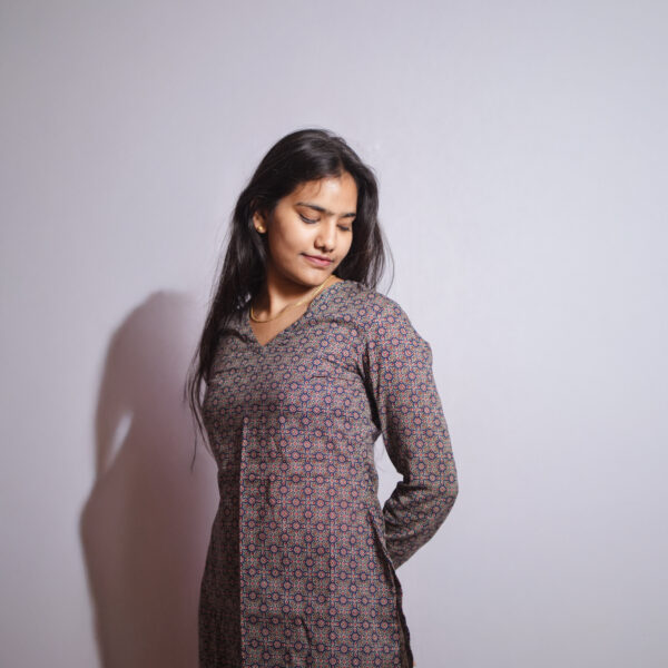 Black Ajrak Short Kurthi