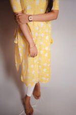 Cotton Lime Yellow Kurthi - Image 4