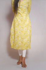 Cotton Lime Yellow Kurthi - Image 2