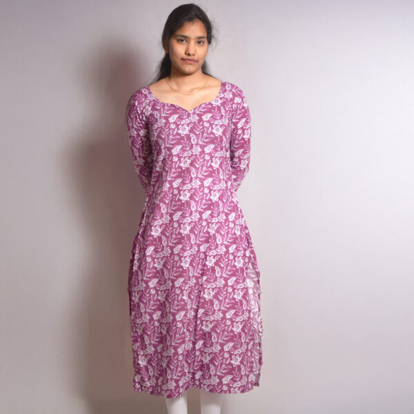 Cotton Mauve Kurthi