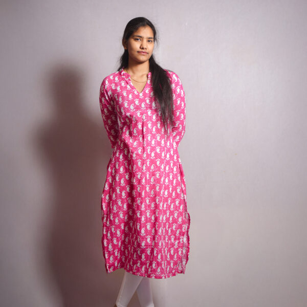 Cotton Pink Kurthi