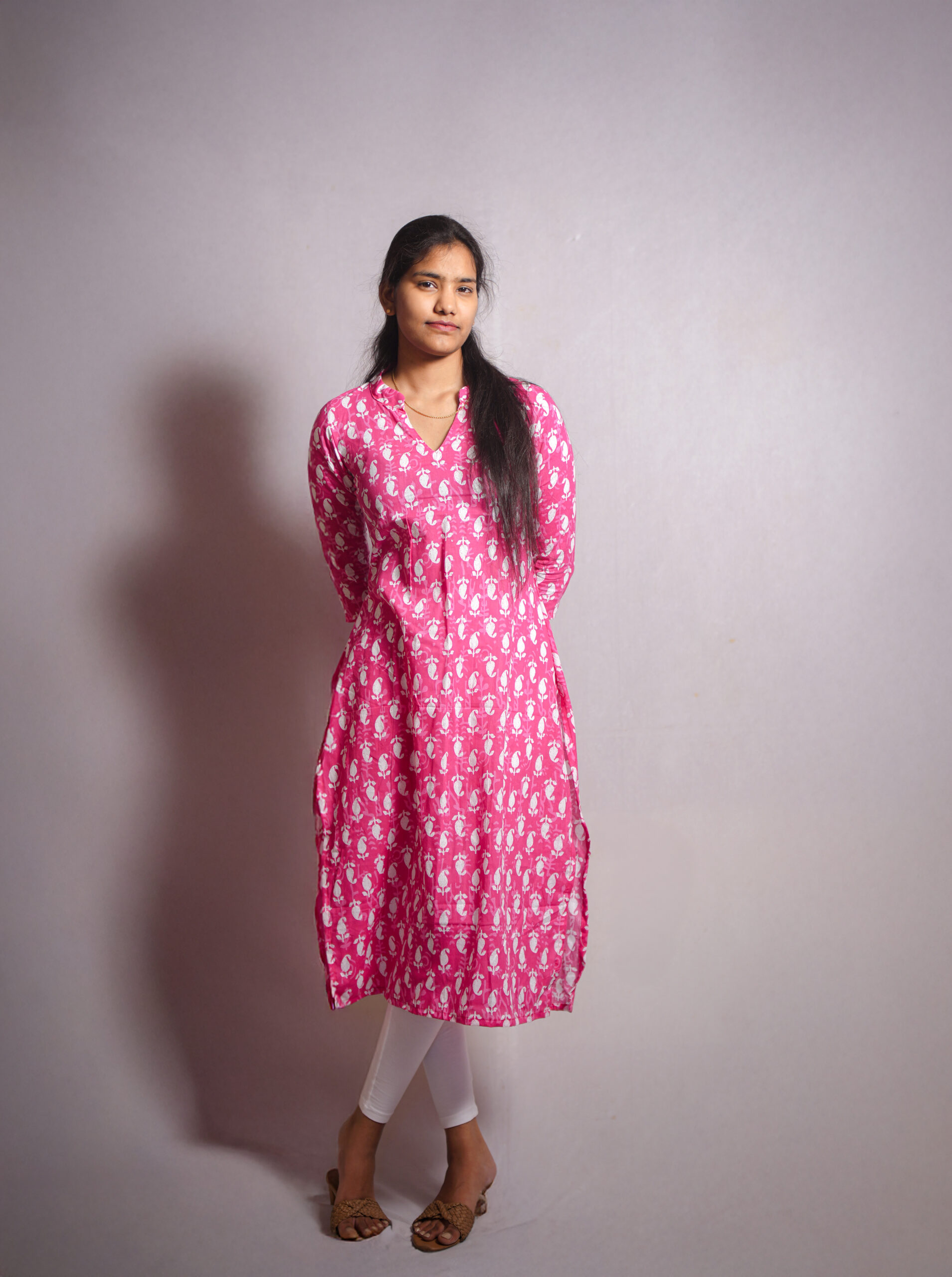 Cotton Pink Kurthi Cotton Pink Kurthi - Image 1