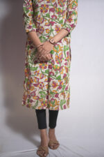 Cream Kalmkari Kurthi - Image 3