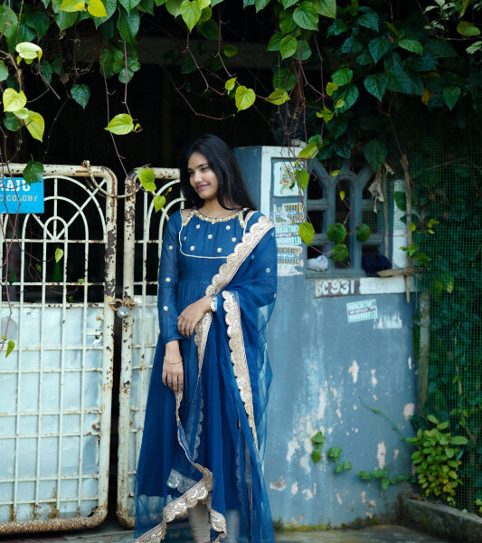 Deep Blue Festive Anrkali