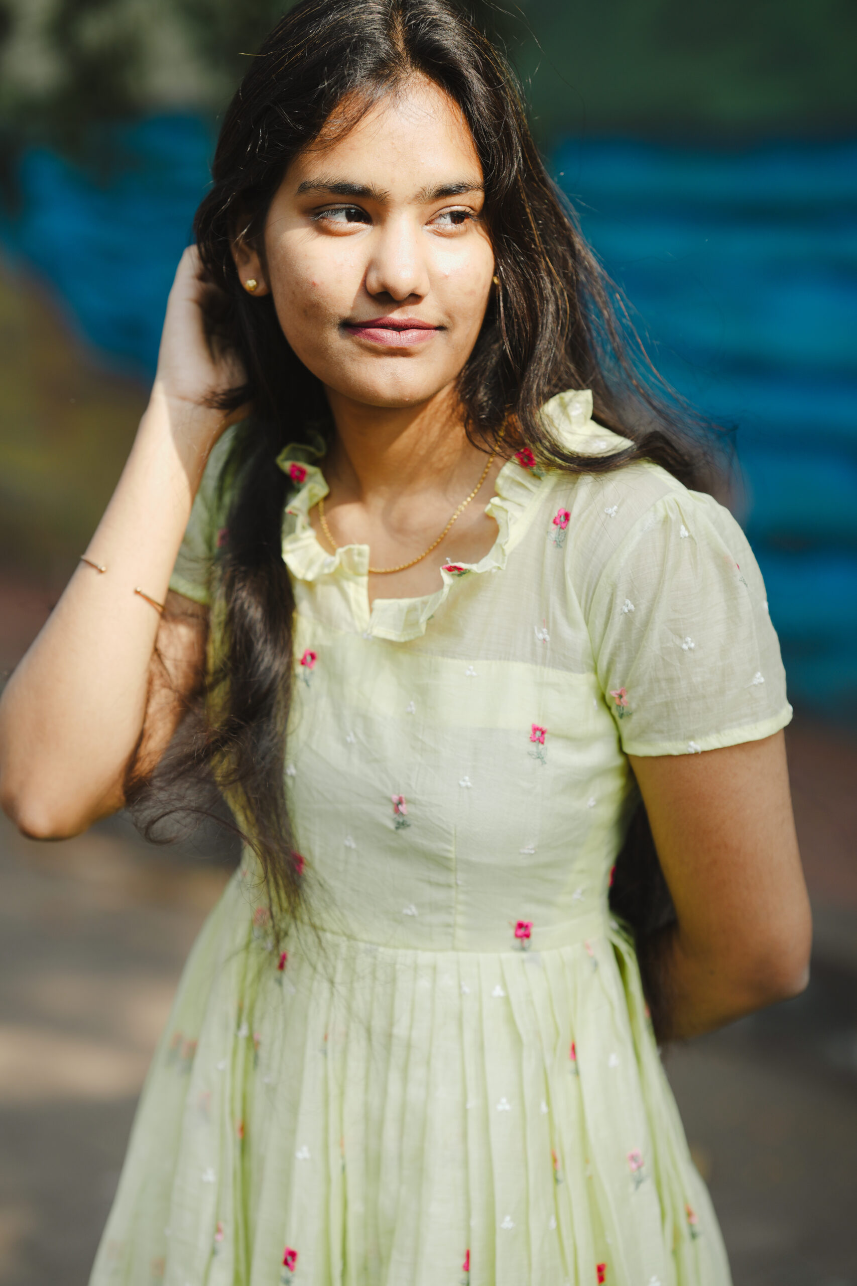 Lime Green Chanderi Frock Lime Green Chanderi Frock - Image 1