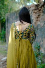 Olive Green Anarkali - Image 2