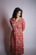 Red Kalmkari Kurthi
