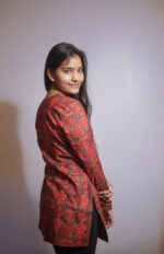 Red Ajrak Short Kurthi - Image 2