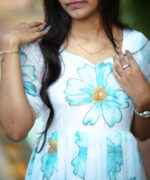 White And Blue Short Frock - Image 3