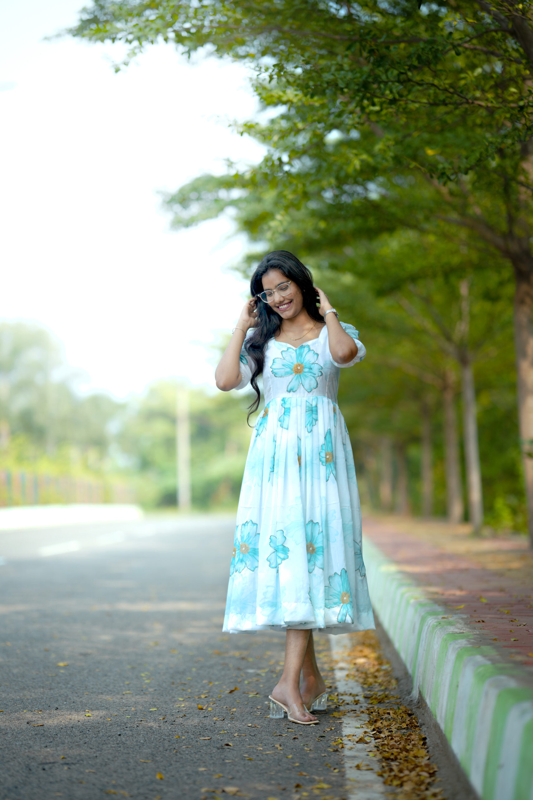 White And Blue Short Frock3 White And Blue Short Frock - Image 1
