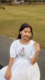 White Chritmas Frock - Image 3