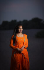 Sunset Orange Anarkali