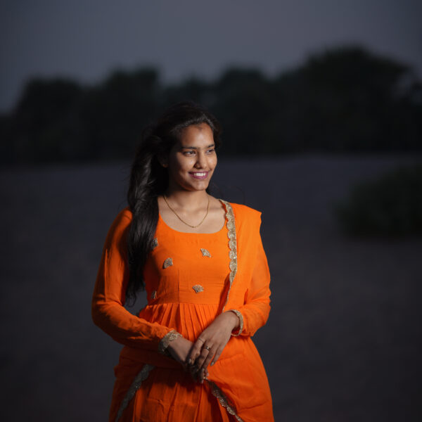 Sunset Orange Anarkali