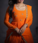 Sunset Orange Anarkali - Image 2